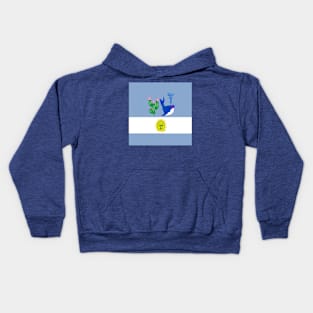 Sporty Argentina Design on Blue Background Kids Hoodie